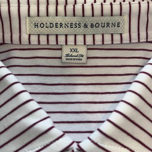 Holderness & Bourne Striped Athletic Golf Mens Polo NWT - Picture 4 of 5